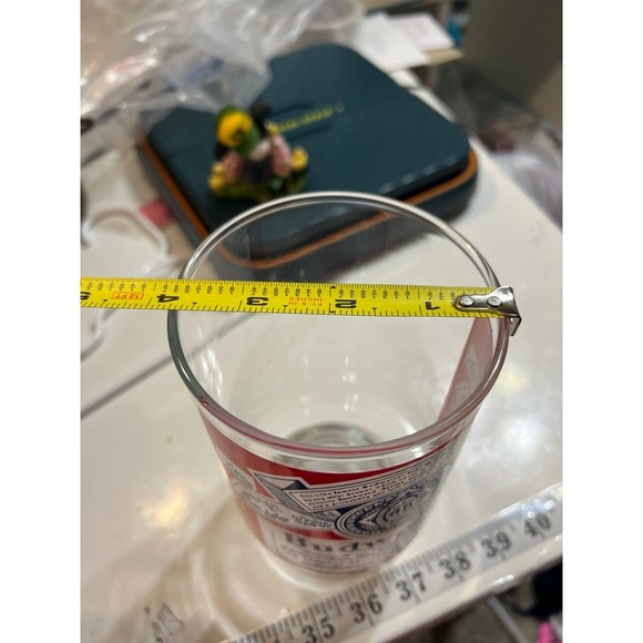 Vintage Budweiser Beer Logo 12oz Footed Drinking Glass Tumbler #I22 - Picture 9 of 9